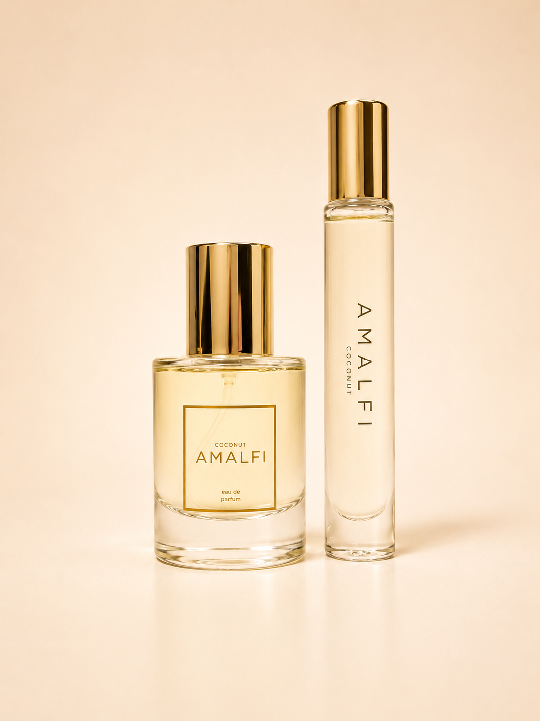 coconut. Amalfi roll-on perfume and 50 mL perfume