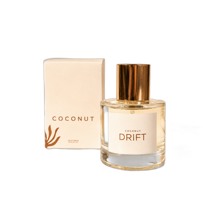 Coconut Drift 50 mL Eau de Parfum bottle with box, background removed